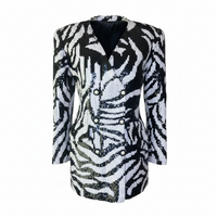 The Zebra After Dark | Vintage French Collizioni Black and White Sequin Blazer