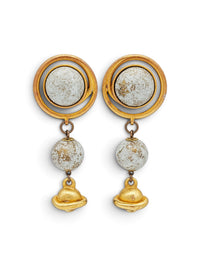 Celestial Orbit | Vintage Matte Gold Sculptural Drop Earrings