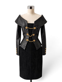 Michael Hoban for North Beach Leather | Sculptural Black Leather & Suede Dress