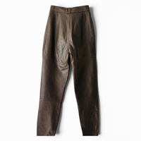 Vintage Tannery West Chocolate Leather Pants | High Waisted Soft 80s Leather Trousers